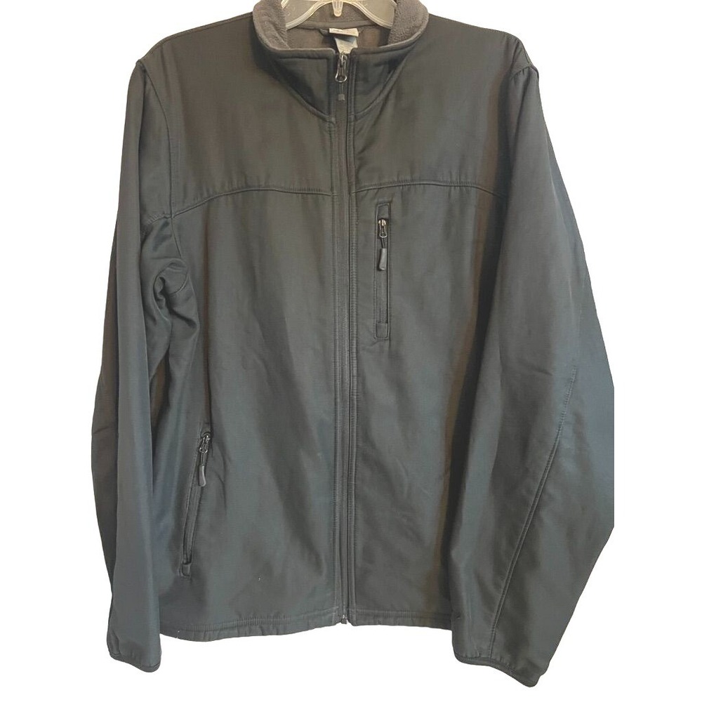 Champion Eco Fleece Lined Mens‎ Jacket Coat M Black Polyester Zip-Up Pockets
